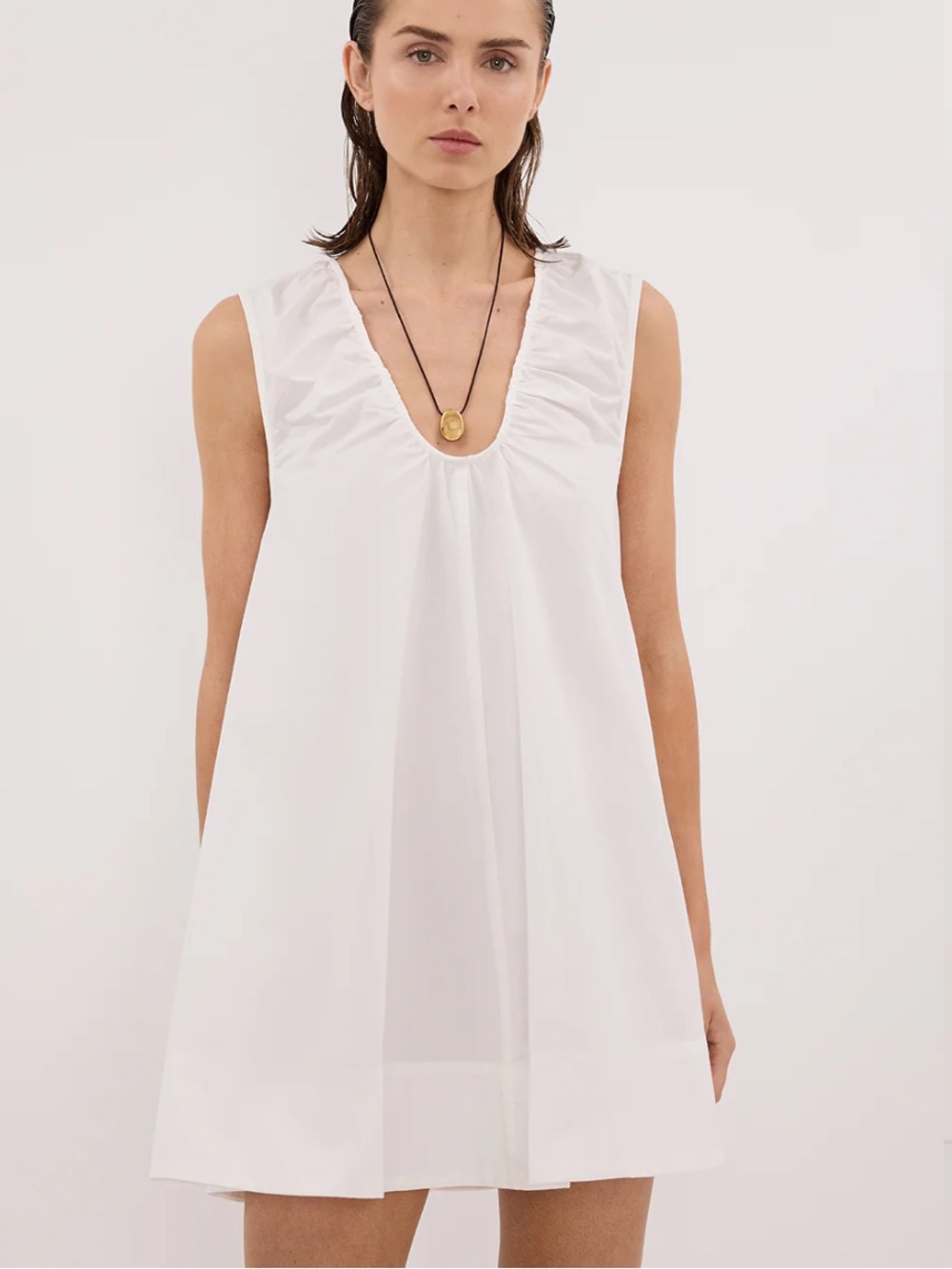 Dissh Gabby White Oversized Cotton Mini Dress - Picture 2 of 11